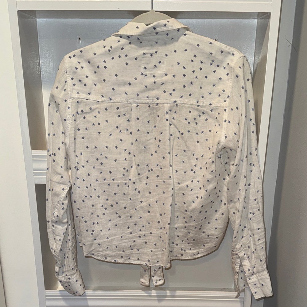 Rails White Button Down with Blue Stars - Picture 3 of 3